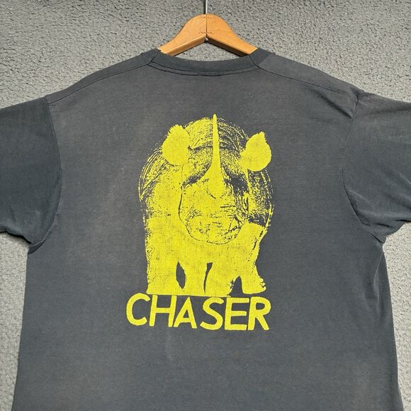 American Vintage Other - Vintage 80s Rhino Nature Fade T-Shirt Men’s XL Faded Black Distressed Burnout